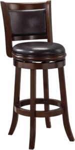 Boraam Augusta Bar Height Swivel Stool, 29-Inch, Cappuccino with Dark Brown PU - Image 2