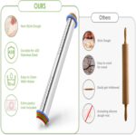 Rolling Pin nonstick and Silicone Baking Pastry Mat combo kit, Adjustable Rolling Pin With Thickness Rings for Baking Fondant, Pizza, Pie, Pastry, Pasta, Dough, Cookies (red) - Image 7