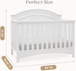 Delta Children Perry 6-in-1 Convertible Crib - Greenguard Gold Certified, Bianca White - Image 9