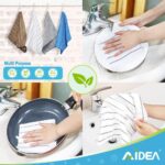 AIDEA Kitchen Towels, Absorbent Dish Cloth for Kitchen, Soft Dish Towels for Home, Multi-Purpose Cloths for Household Cleaning and Drying-8PK, 12”x12” - Image 7