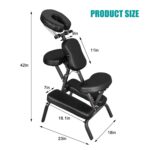 Nova Microdermabrasion Portable Massage Chair Foldable Tattoo Therapy Chair 4 Inches Thickness Sponge Face Cradle Spa Salon Massage Chair (Black) - Image 4