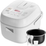 Toshiba Mini Rice Cooker, 3 Cups Uncooked Small Rice Cooker, Steamer & Warmer, With Fuzzy Logic And One-Touch Cooking, 24 Hour Delay Timer And Auto Keep Warm Feature, White - Image 2
