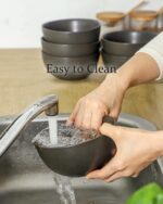 Cereal Bowls, 24 oz Soup Bowls Set of 4, Ceramic Bowls Set for Salad, Fruit, Breakfast, Dessert, Stoneware Bowls for Kitchen, Dishwasher & Microwave Safe, Matte Black - Image 9