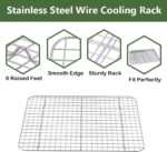 ROTTAY Baking Sheet with Rack Set (2 Pans + 2 Racks), Stainless Steel Cookie Sheet with Cooling Rack, Nonstick Baking Pan, Warp Resistant & Heavy Duty & Rust Free, Size 16 x 12 x 1 Inches - Image 6