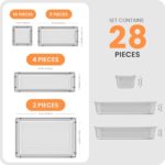 【Crystal Design】A-LUGEI Clear Drawer Organizer,【Military Grade】Acrylic Makeup Organizer, Bathroom Organizers and Storage, Organization and Storage, Organizer Bins for Office Vanity Kitchen Tool Trays - Image 8