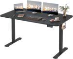 Furmax 55 x 24 Inches Electric Height Adjustable Standing Desk Large Sit Stand Up Desk Home Office Computer Desk Memory Preset with T-Shaped Metal Bracket, Black - Image 2