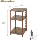 Side Table, Small End Table with Storage Shelf, Modern Bedside Table Night Stand for Living Room, Bedroom, Office and Small Spaces (Rustic Brown) - Image 4