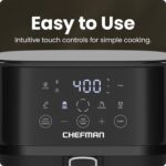 Chefman Air Fryer – 6 QT Compact Airfryer for Quick & Easy Meals in Minutes, Features Hi-Fry Technology for Extra Crisp, Touchscreen Controls with 4 Presets, Nonstick & Dishwasher Safe Basket - Black - Image 5
