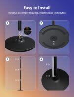 Ailofy Corner Floor Lamp, Corner Lamp Compatible with Alexa & Google Assistant, 16 Million DIY Colors, Sync with Music, App Control, Timer Setting, LED Floor Lamp for Living Room and Bedroom, Black - Image 9