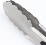 304 Stainless Steel Kitchen Cooking Tongs, 9" and 12" Set of 2 Sturdy Grilling Barbeque Brushed Locking Food Tongs with Ergonomic Grip, Black - Image 3