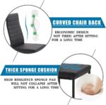 FDW | 5-Piece Dining Table Set | Glass Kitchen Table with 4 Upholstered Chairs | Space-Saving Design | Faux Leather Cushions | Modern Rectangular Table | Black | for Dining Room, Small Spaces - Image 3