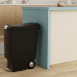 simplehuman 40 Liter / 10.6 Gallon Slim Kitchen Step Trash Can With Secure Slide Lock, Black Plastic - Image 3