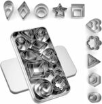 30Pcs Mini Cookie Cutter Set with Box, Small Stainless Steel Fruit Veggie Tiny Polymer Clay Cutters for Kids, Geometric Set for Biscuit Mold - Image 2