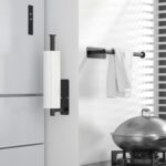 ASTOFLI Paper Towel Holder Under Cabinet No Drilling, Self Adhesive Paper Towel Holder Wall Mount for Kitchen Rack, Under Counter Napin Holder No Drill, RV, 304 Stainless Steel 12 Inch Matte Black - Image 3