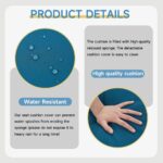 6 Pieces Outdoor Patio Furniture Sets with Furniture Cover, PE Rattan Wicker Patio Conversation Set with Tea Table (Peacock Blue, Rattan Storage Table) - Image 6