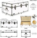 C&N Footlockers - Full-Size Happy Camper Trunk w/Wheels - #1 Summer Camp Trunk - Made in the USA - Steel Footlocker with Lid Stay - 32 x 18 x 13.5 Inches (Mint) - Image 3