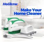 Holikme 7 Pack Deep Cleaning Brush Set, Scrub Pads with Scraper Tip for Pool Walls, Bathroom, Grout, Floor, Tub, Shower and Kitchen Surface (Green) - Image 8