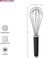 KitchenAid Classic Utility Whisk, 10.5 Inch, Black - Image 4
