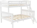 DHP Airlie Twin over Full Bunk Bed, White, Wood Construction, Converts to Twin/Full, 4-Step Ladder, Guard Rails - Image 8