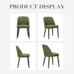 COLAMY Upholstered Dining Chairs Set of 4, Modern Kitchen Chairs with Back, Fabric Side Dining Room Chairs with Wood Legs for Farmhouce Restaurant, Green - Image 9