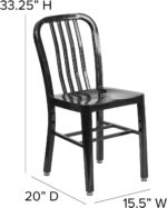 Flash Furniture Commercial Grade Black Metal Indoor-Outdoor Chair - Image 4