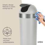 Umbra Venti Kitchen Trash Can with Swing Top Lid, Large 16-Gallon (62 L) Capacity, Grey - Image 6
