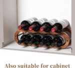 Navtcow Wine Rack and Water Bottle Organizer 2 in 1 for Cabinet and Countertop - Adjustable in 2 Sizes (Acacia Wood 2 Tier) - Image 7