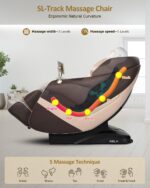 RELX Massage Chair Full Body, Zero Gravity Shiatsu Massage Chair with SL Track, Yoga Stretching, Foot Rollers, Waist Heating, AI Voice Control and Bluetooth (Venus Pro Dark Coffee) - Image 7