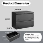 2 Drawer File Cabinet, File Cabinets for Home Office, Printer Stand, File Cabinet with Lock, Lateral Filing Cabinet for A4/Letter/Legal Size File Folders, Assembly Required(Black) - Image 4
