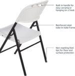 Amazon Basics Sturdy Foldable Plastic Chair, Portable, 350-Pound Capacity, White, 6-Pack - Image 6