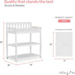 Dream On Me Ashton 2-in-1 Changing Table & Nightstand in White – Solid New Zealand Pinewood, Safety Rails, Spacious Storage Shelves & Water-Resistant Changing Pad, Converts to Nightstand - Image 4
