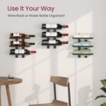 3 Bottle Wall Mount Wine Rack, Wall Mounted Wine Bottle Racks for Display and Storage, Hanging Black Metal Bottle Holder for Home Bar, Dining Room - Image 6