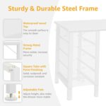 White Computer Desk with Drawers on Both Sides for Home Office, 55 inch Girls Teens Desks with Storage Writing Study Table for Bedroom, Makeup Vanity Desks Without Mirror,8 Fabric Drawer - Image 8