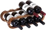 Navtcow Wine Rack and Water Bottle Organizer 2 in 1 for Cabinet and Countertop - Adjustable in 2 Sizes (Acacia Wood 2 Tier) - Image 2
