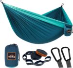 Camping Hammock, Super Lightweight Portable Parachute Hammock with Two Tree Straps Single or Double Nylon Travel Tree Hammocks for Camping Backpacking Hiking - Image 2