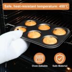 2 Packs Premium Steel Muffin Pan for Baking, Round Muffin Baking Pan, Baking Tray for Muffins, Cupcakes, Brownie(Black, 6 Cup) - Image 6