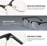 Blue Light Blocking Glasses Vintage Half Frame UV Clear Lens Anti Eyestrain Computer Gaming Glasses for Women Men - Image 5