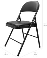 Amazon Basics Comfortable Vinyl-Padded Metal Steel Folding Chairs, Black, 4-Pack - Image 4