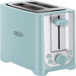 BELLA 2 Slice Toaster with Auto Shut Off - Extra Wide Slots & Removable Crumb Tray and Cancel, Defrost & Reheat Function - Toast Bread, Bagel & Waffle, Aqua - Image 2