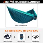 Camping Hammock, Super Lightweight Portable Parachute Hammock with Two Tree Straps Single or Double Nylon Travel Tree Hammocks for Camping Backpacking Hiking - Image 5