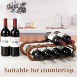 Navtcow Wine Rack and Water Bottle Organizer 2 in 1 for Cabinet and Countertop - Adjustable in 2 Sizes (Acacia Wood 2 Tier) - Image 6