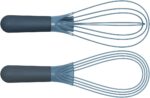 Joseph Joseph Twist Whisk 2-In-1 Collapsible Balloon and Flat Whisk Silicone Coated Steel Wire, Sky Blue - Image 4