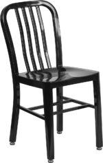 Flash Furniture Commercial Grade Black Metal Indoor-Outdoor Chair - Image 2