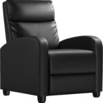 Homall Modern Recliner Chair Padded Seat Pu Leather for Living Room Single Sofa Recliner Seat Club Chair Home Theater Seating (Black) - Image 2
