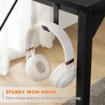 Sweetcrispy Computer Small Office Desk 40 Inch Student Kids Study Writing Work with Headphone Hooks & Storage Bag Modern Simple PC Home Bedroom Table, Rustic Brown - Image 8