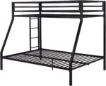 SHA CERLIN Loft Bunk Bed Twin Over Full Size with Ladder and Guardrail,Heavy Duty Metal Slats Support No Box Spring Needed Small Space Saving Furniture for Bedroom Dorm,Black - Image 10