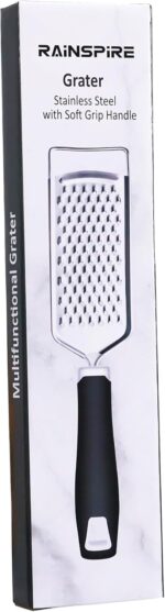 Rainspire Professional Cheese Graters for Kitchen Stainless Steel Handheld, Metal Lemon Zester Grater With Handle For Cheese, Chocolate, Spices, Kitchen Gadgets And Tools, Soft Grip Handle, Black - Image 10