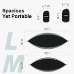 Kootek Camping Hammock 500 lbs Capacity, Portable Hammocks with Tree Straps & Attached Carry Bag, Camping Essentials Gear, Perfect for Outside Indoor Hiking Beach Backpack Travel - Image 7