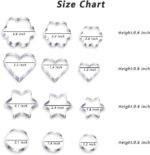 MCIGICM Cookie Cutters Shapes Baking Set, 12PCS Flower Round Heart Star Shape Biscuit Stainless Steel Metal Molds Cutters for Kitchen Baking Halloween Christmas - Image 6