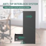 4 Drawer File Cabinet with Lock,Metal Vertical Filing Cabinets for Home Office,Heavy Duty File Storage Cabinet for Letter/Legal/A4/F4 Size File,Assembly Require (Black, Vertical 4 Drawer) - Image 5